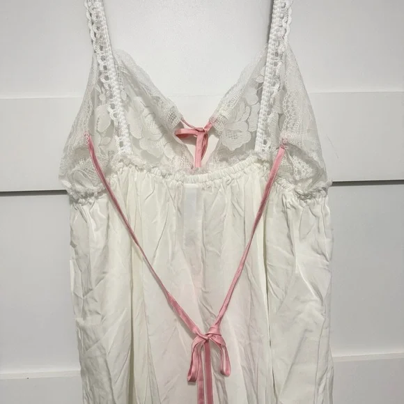 New! For Love & Lemons White Alexa Slip Mini Dress Size Large 23985 - Picture 5 of 14
